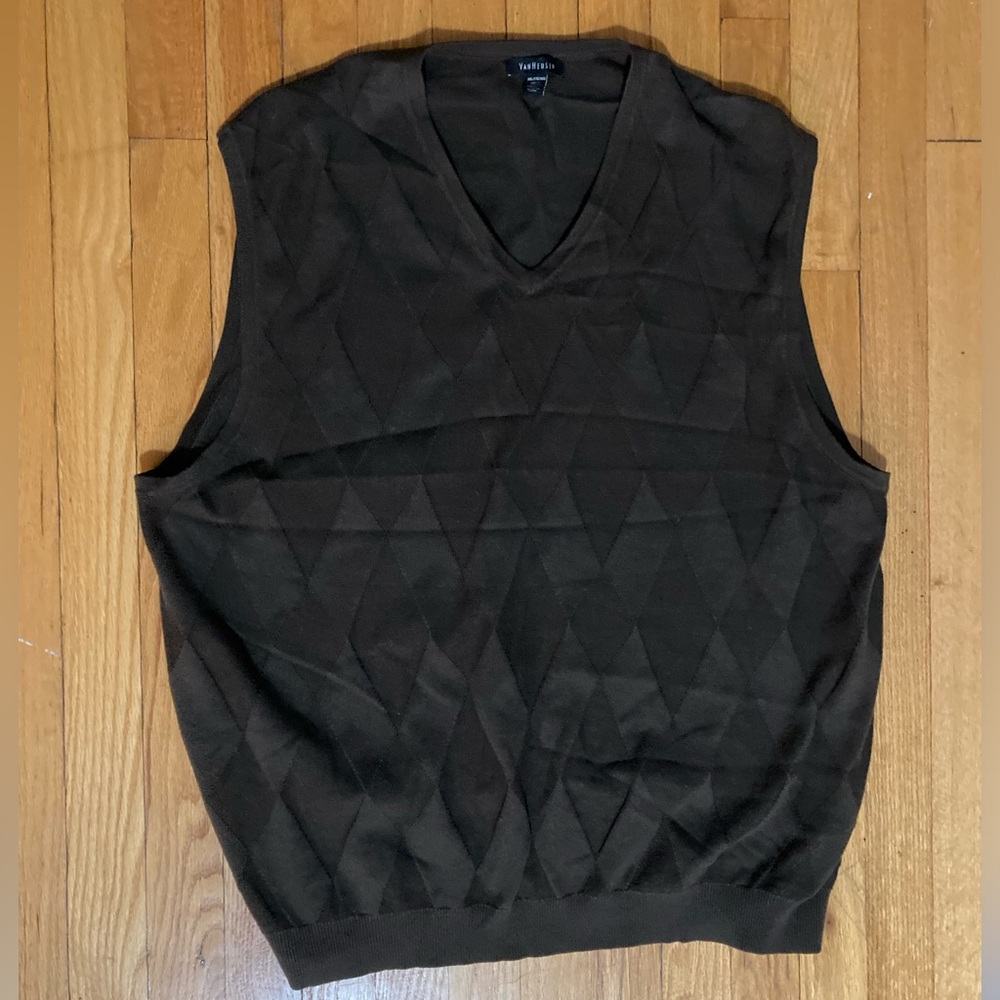 XXL Brown Van Heusen Sweater Vest
